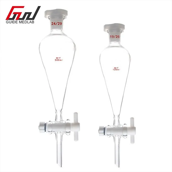 5 pear shape separatory funnel 500ml